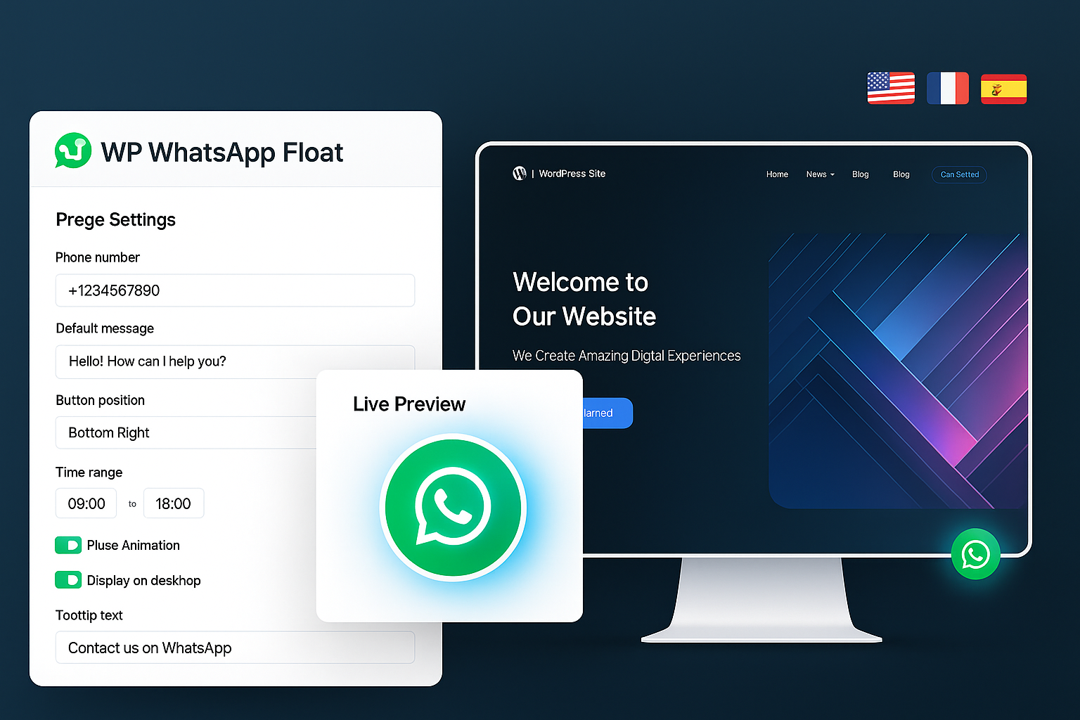 WP WhatsApp Float screenshot